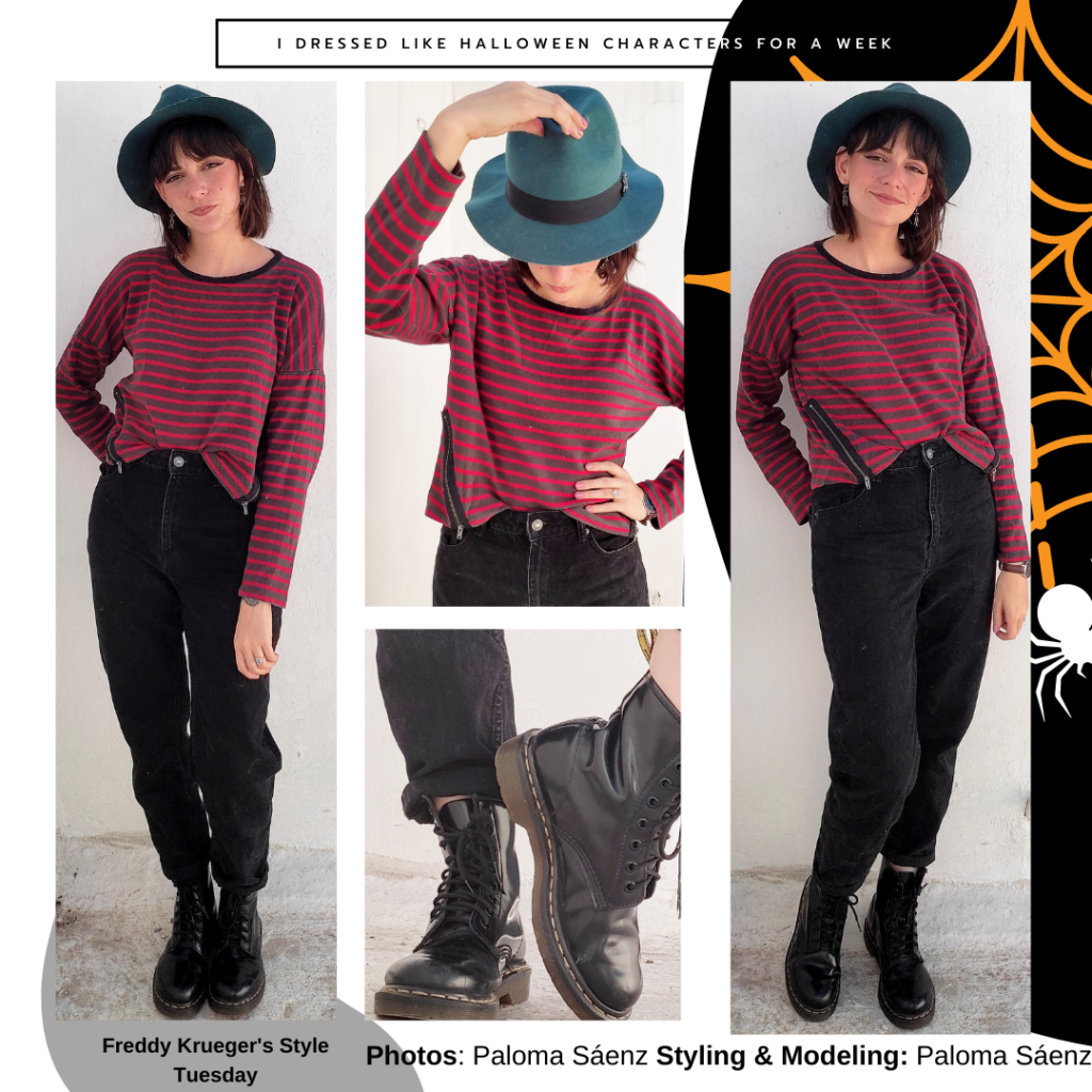 Halloween movie costume inspired by Freddy Krueger