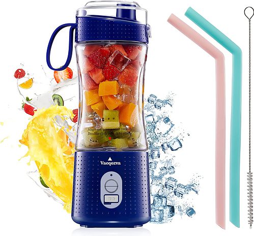 USB Rechargeable Smoothie on the Go Blender Cup with Straws
