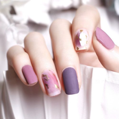 Abstract purple nails from Etsy