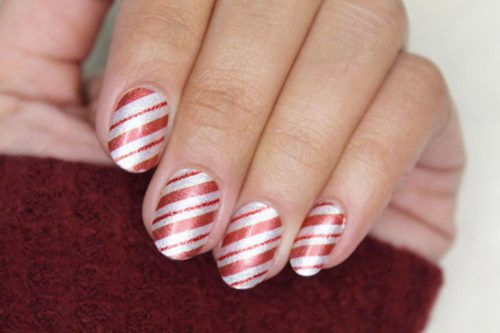 Candy cane nail wraps from Etsy