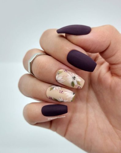 Fall floral nails