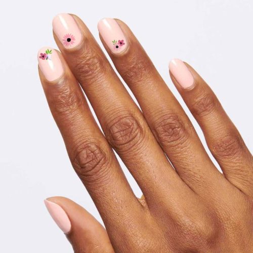 Simple floral nails from Olive and June