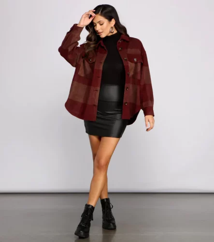 Edgy Chic Faux Leather Mini Skirt - cozy thanksgiving outfits
