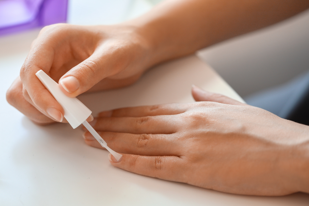 woman hands with manicure its finger