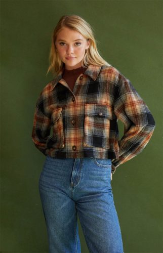 Pacsun Cropped Plaid Shacket
