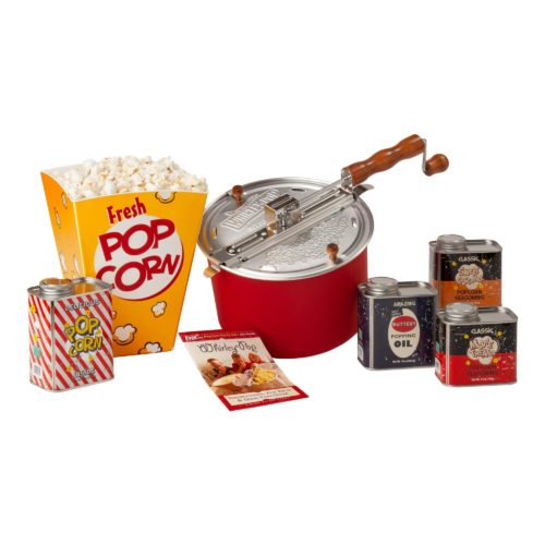 Retro Popcorn Gift Set with popcorn popper and toppings