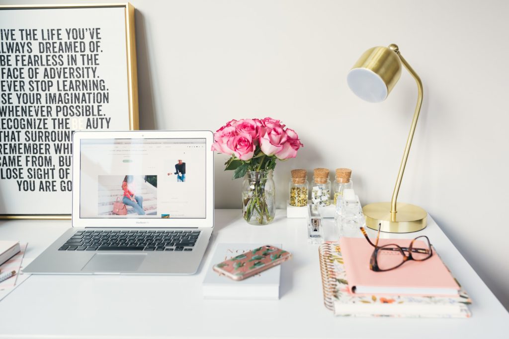 Photo of a desk set up with study materials