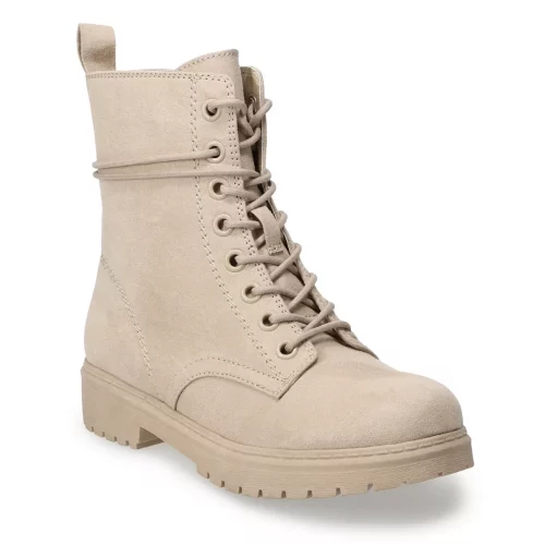 Tan lace-up combat boots from kohl's 
