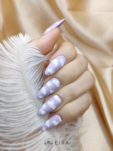 Lilac purple cloud nails from Etsy