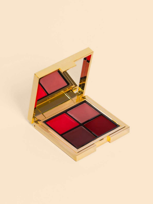 Palette of four different red lipsticks from Rouje