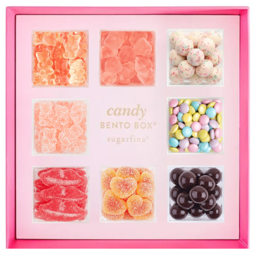 Sugarfina custom XOXO candy bento box with eight different candies