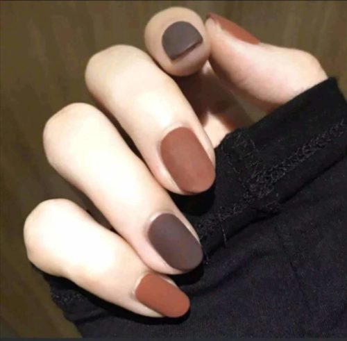 Brown matte nails from amazon