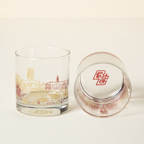 College Cityscape rocks glasses from Uncommon Goods