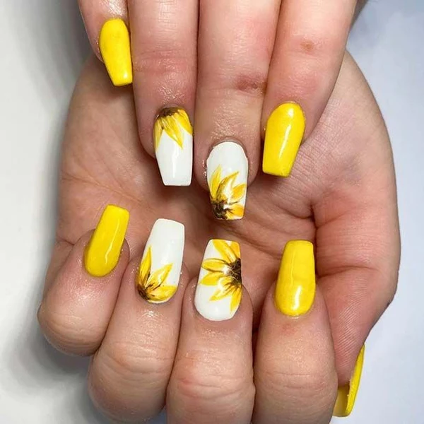 Sunny Florals Nail Design