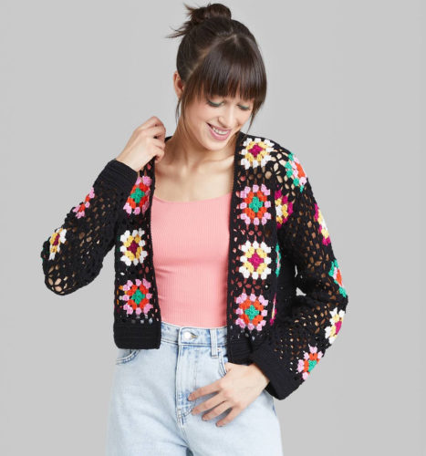 Target Crochet Cardigan in black