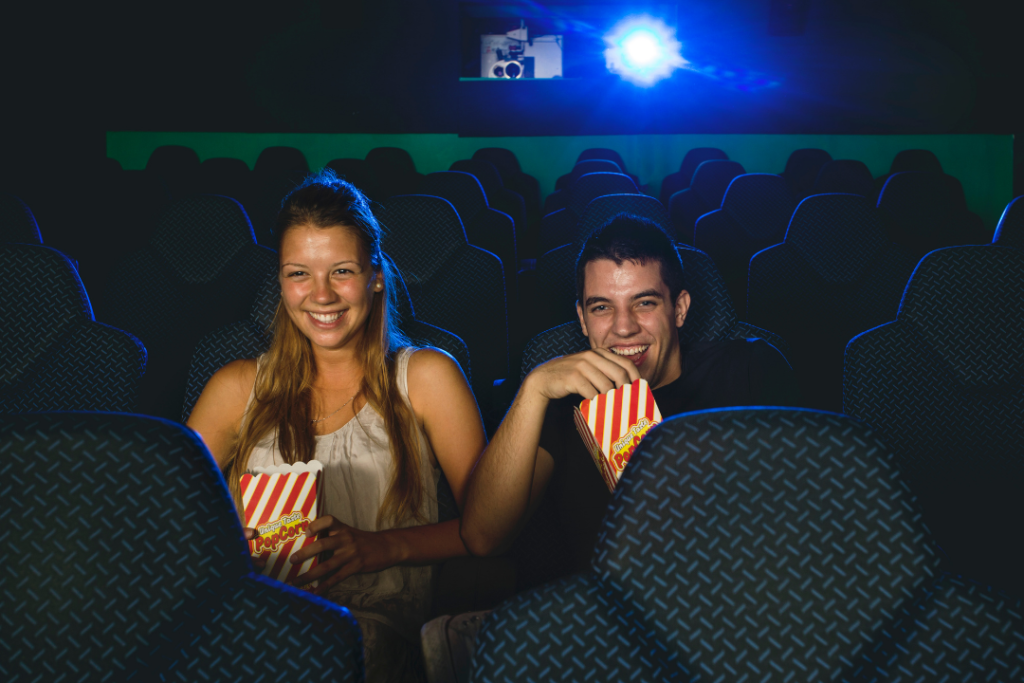 Couple at a comedy show