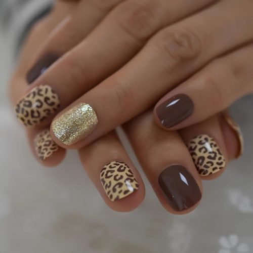 Leopard nails from etsy