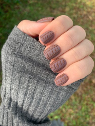 Brown sweater nails from etsy
