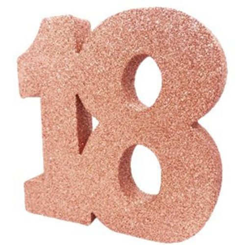 Rose gold glitter 18th birthday table 3d letters decoration