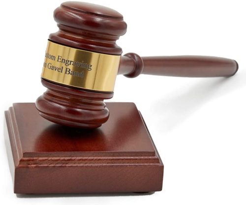 Customized gavel from amazon - gifts for law school graduation