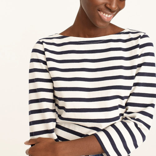 Striped Boatneck Top in white and navy