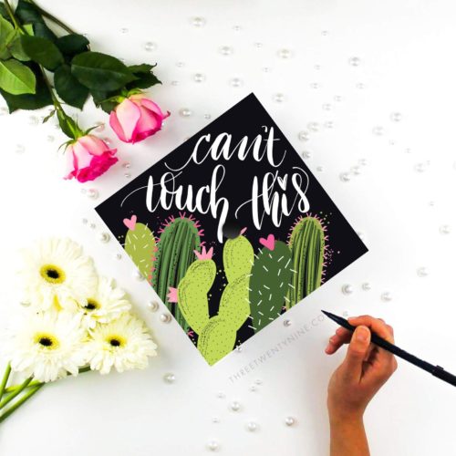 Graduation cap with cactuses and the  words 