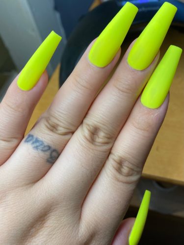 Long Ballerina Press Nails Yellow Coffin Nails Glitter - Temu United Arab  Emirates