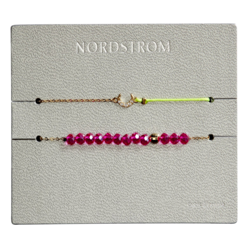Pink and green friendship bracelets set from Nordstrom