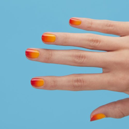 Red and yellow ombre nails