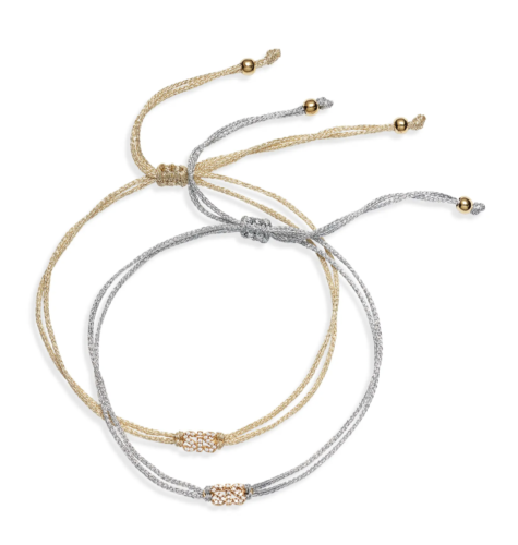 Gold and silver CZ metallic friendship bracelets from Nordstrom Rack