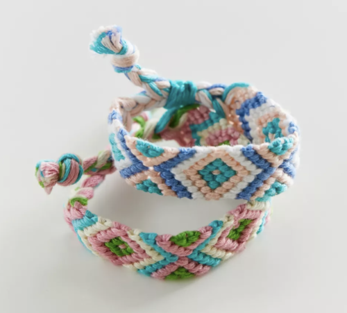 UO rainbow woven friendship bracelets set