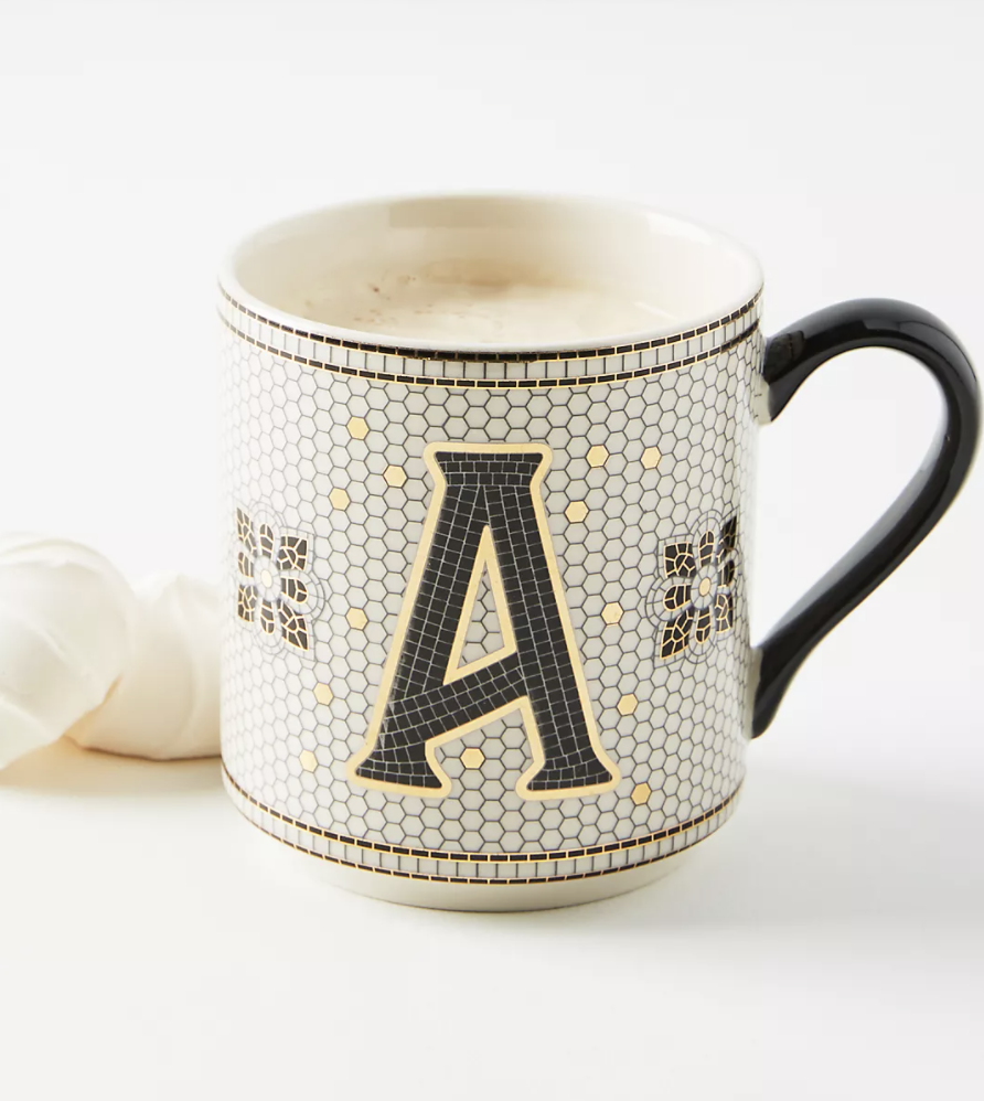 A initial mug from Anthropologie
