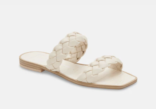 White sandals with braided straps from Dolce Vita