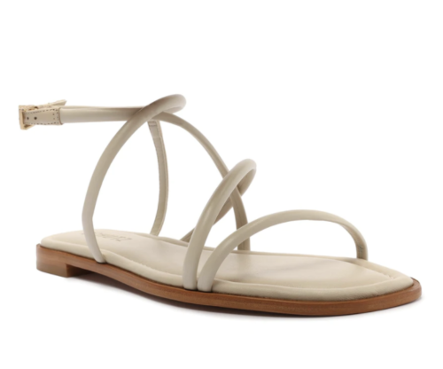 Cream strappy flat sandals from Schutz - graduation shoes
