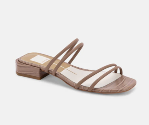 Taupe snakeskin flat sandals from Dolce Vita