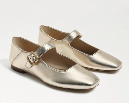 gold mary jane flats from Sam Edelman - graduation shoes