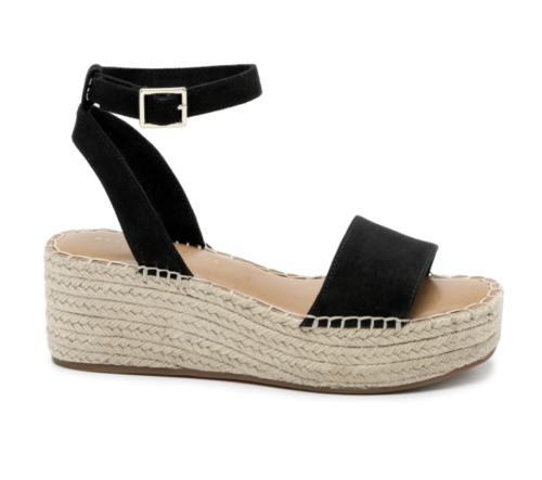 Black espadrille braided wedges - graduation shoes