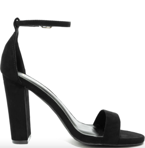 Black chunky heeled sandals - graduation shoes
