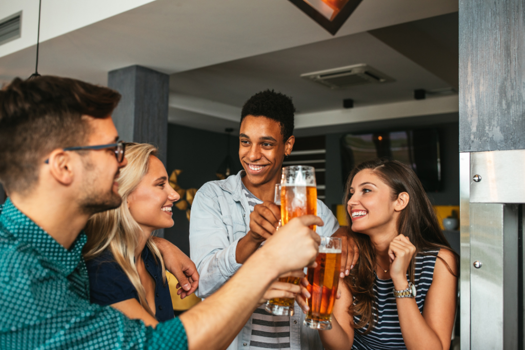 22nd birthday ideas - Four friends taking a brewery tour