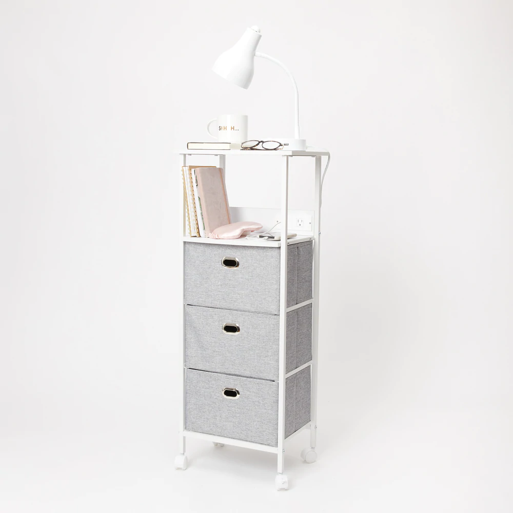 Light gray charging cart from Dormify