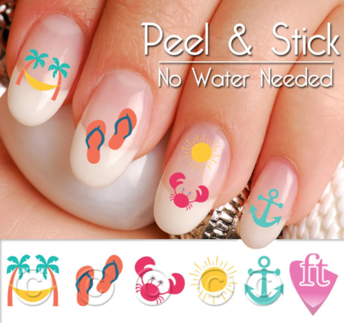 Cute beach nail art for summer