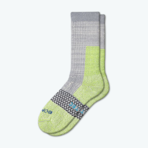 Neon green hiking socks from Bombas