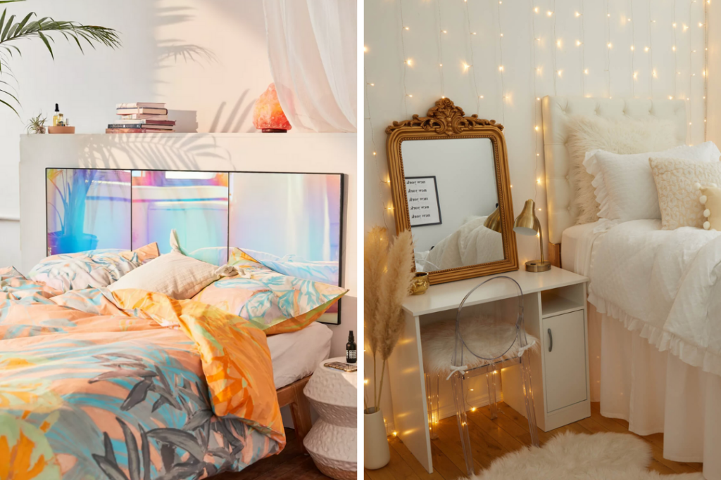 Cute room ideas header graphic with two examples of cute decorated rooms