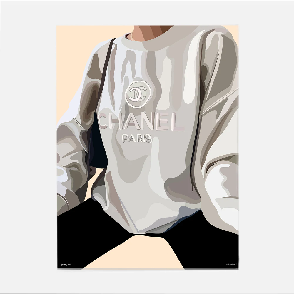 Designer sweatshirt wall print