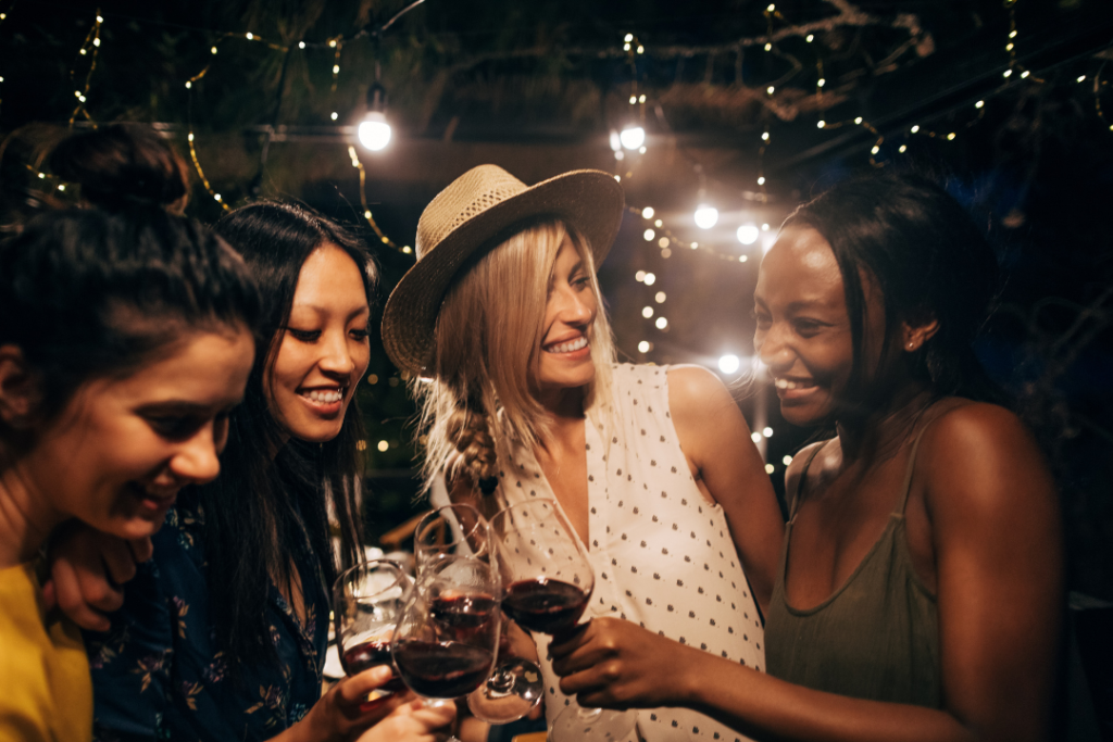 22nd birthday party theme - Photo of four women having a girls night out
