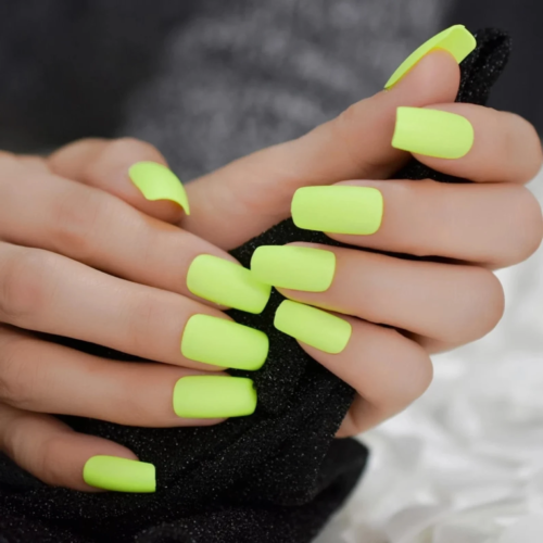 Acrylic neon green nails