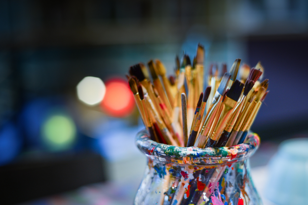 Photo of paintbrushes in a cup
