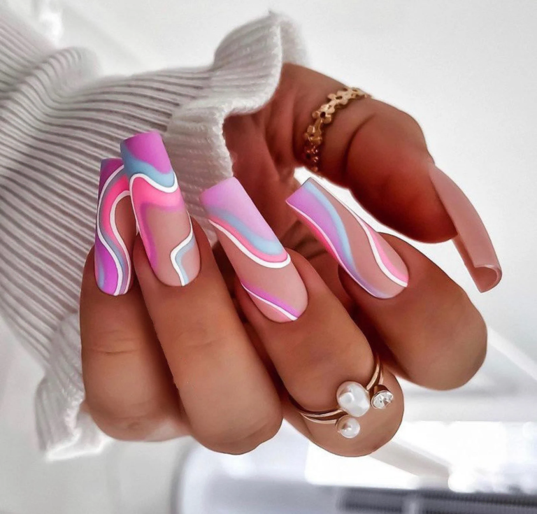 pastel swirl nail designs