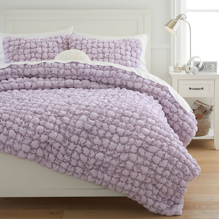 Purple marshmallow textured quilt from PBDorm