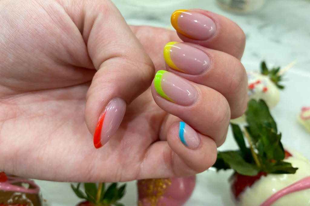 4. Rainbow French Nails - wide 2